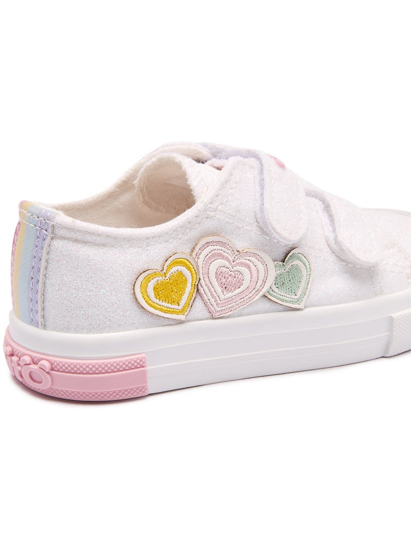 Sneakers conguitos glitter corazones Bianco - Kiabi