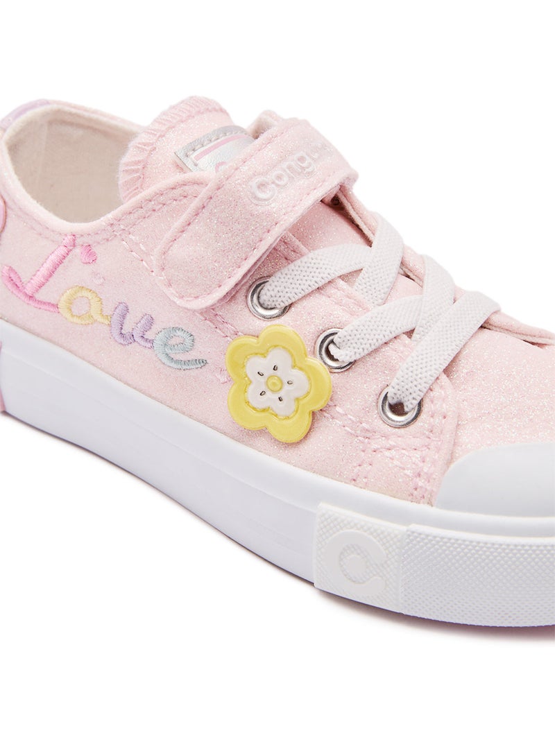 Sneakers conguitos glitter floral Rosa - Kiabi