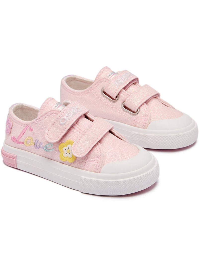 Sneakers conguitos glitter flores Rosa - Kiabi