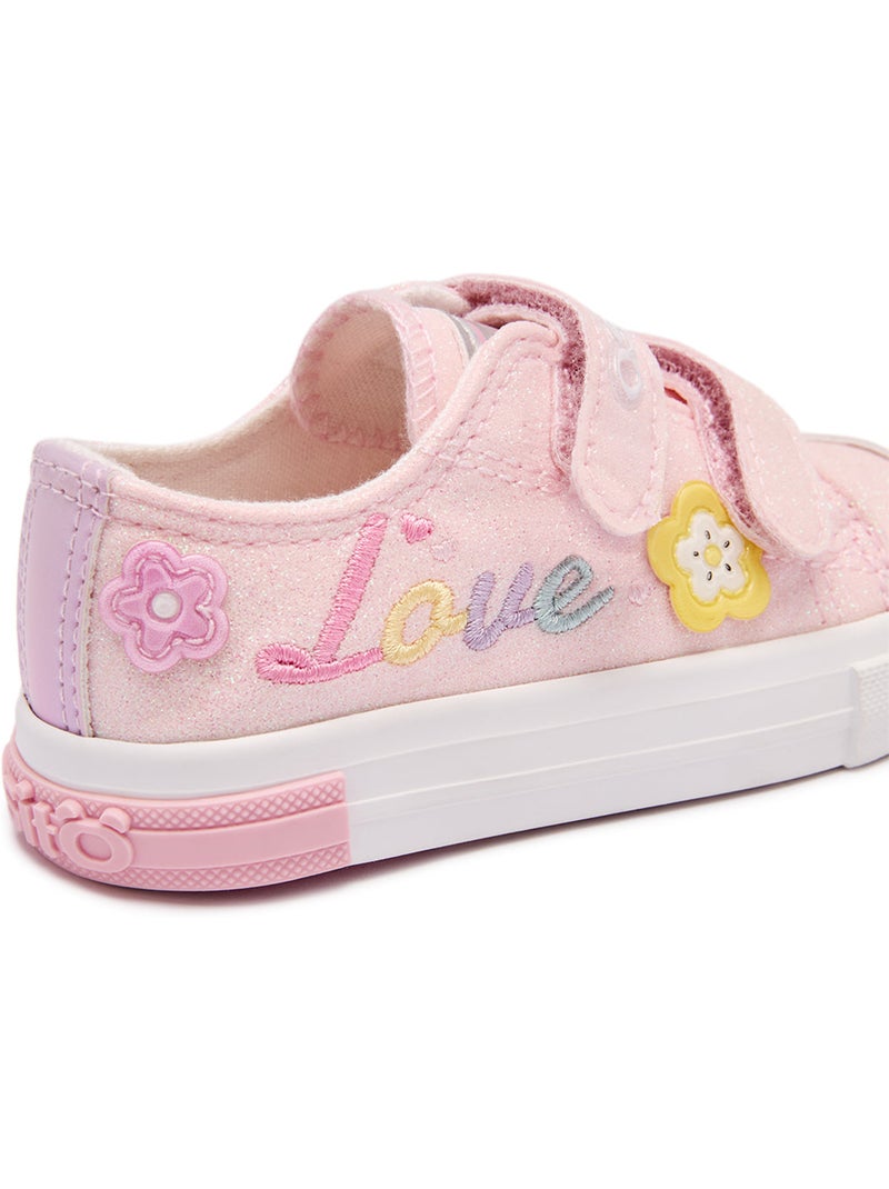 Sneakers conguitos glitter flores Rosa - Kiabi