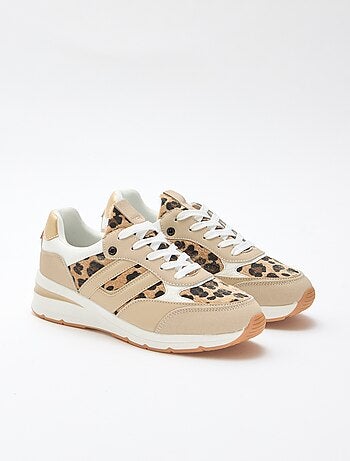 Sneakers da running con stampa leopardata