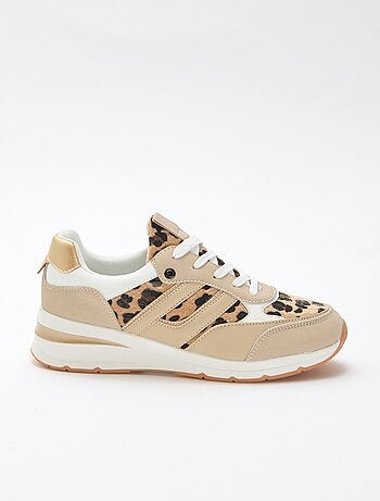 Sneakers da running con stampa leopardata