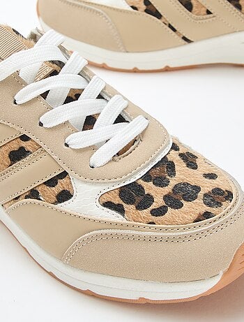 Sneakers da running con stampa leopardata