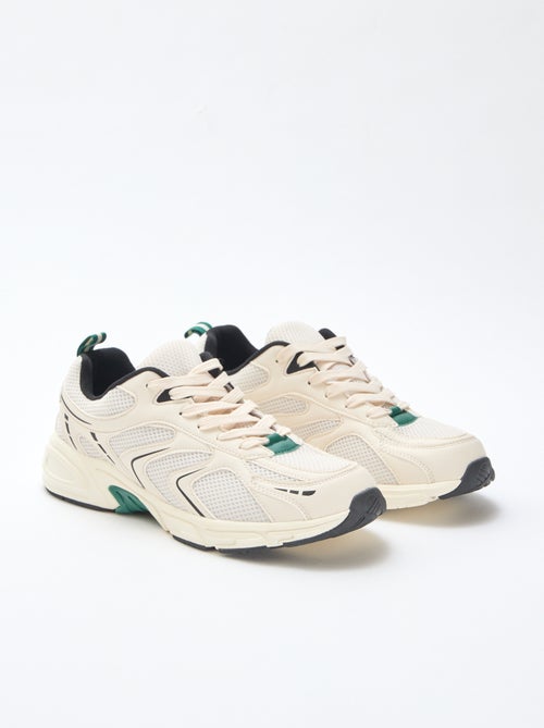 Sneakers da running in mesh e similpelle tricolore - Kiabi