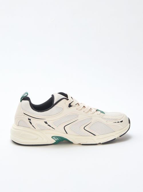 Sneakers da running in mesh e similpelle tricolore - Kiabi