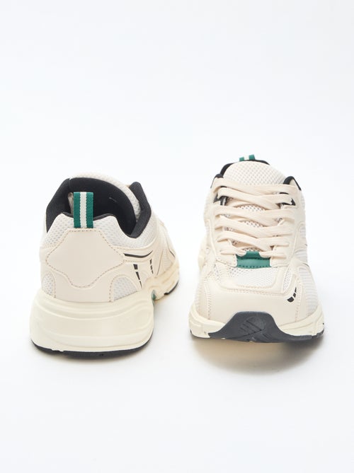 Sneakers da running in mesh e similpelle tricolore - Kiabi