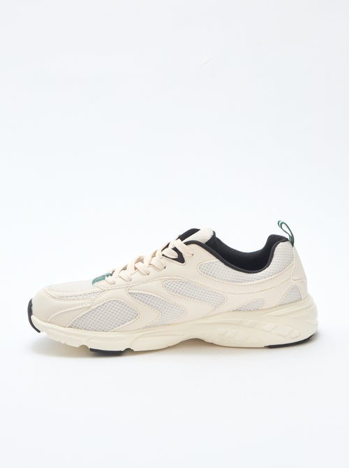 Sneakers da running in mesh e similpelle tricolore - Kiabi