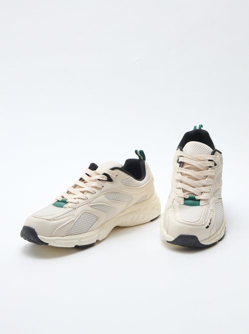 Sneakers da running in mesh e similpelle tricolore - Kiabi