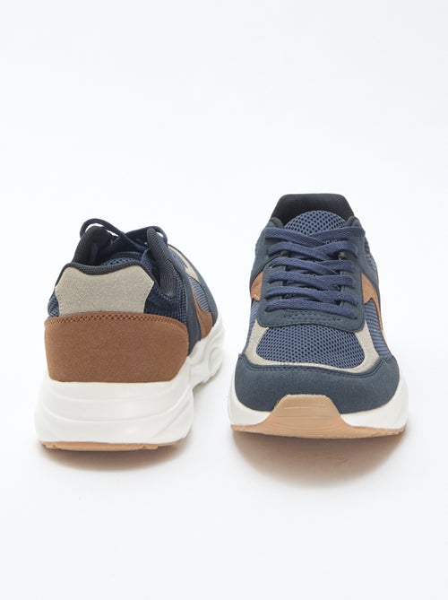 Sneakers da running in mesh e suede tricolore - Kiabi