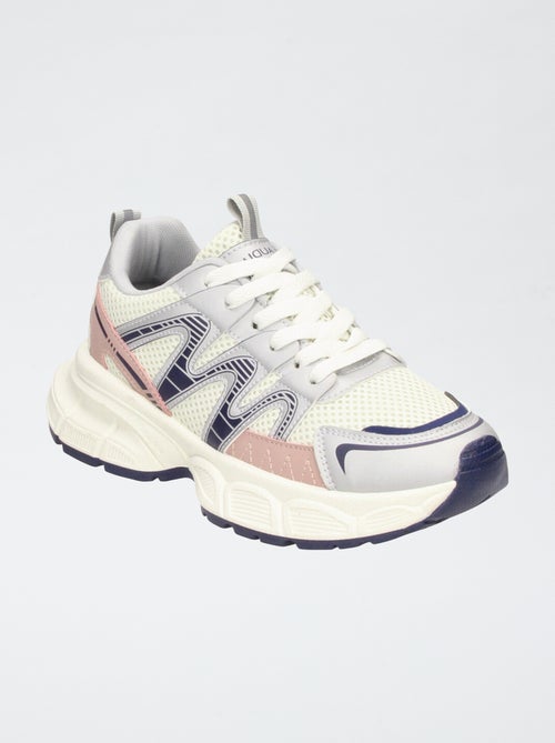 Sneakers da running in mesh tricolore - Kiabi