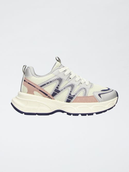 Sneakers da running in mesh tricolore - Kiabi