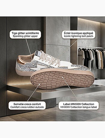 Sneakers Donna Glitter Plateau Fulmine MMXXIV OZABI