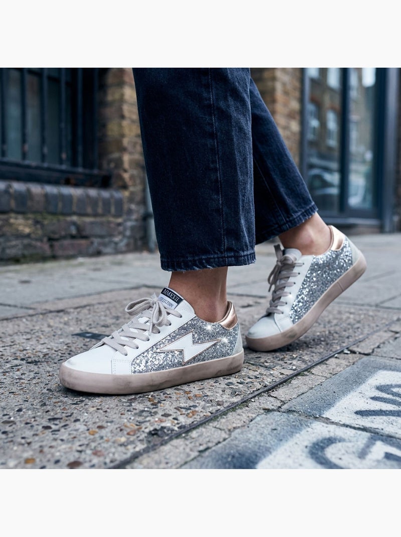 Sneakers Donna Glitter Plateau Fulmine MMXXIV OZABI Argento - Kiabi