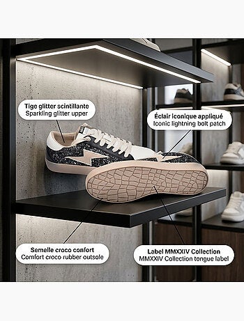Sneakers Donna Glitter Plateau Fulmine MMXXIV OZABI