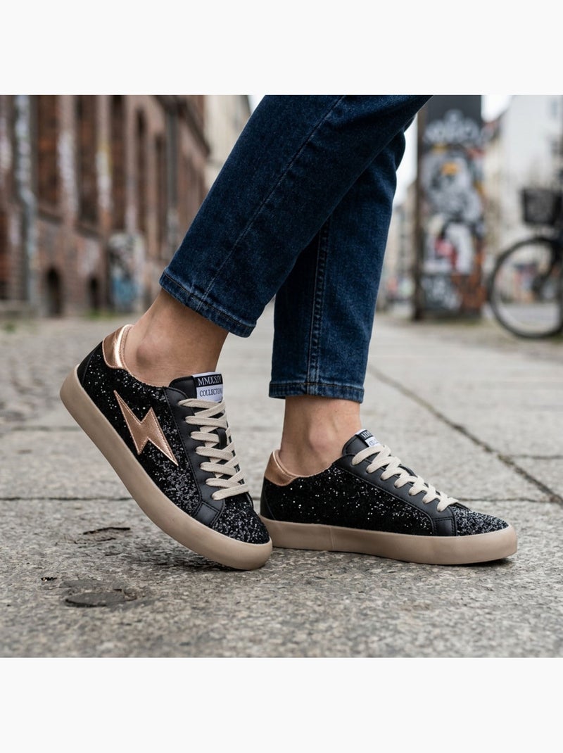 Sneakers Donna Glitter Plateau Fulmine MMXXIV OZABI Nero - Kiabi