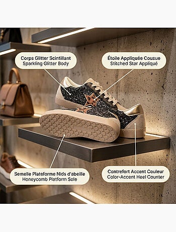 Sneakers Donna Glitter Stella Platform MMXXIV OZABI