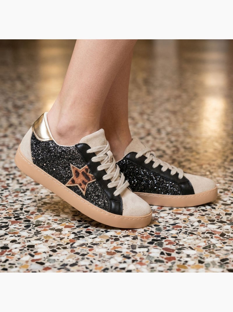 Sneakers Donna Glitter Stella Platform MMXXIV OZABI Nero - Kiabi
