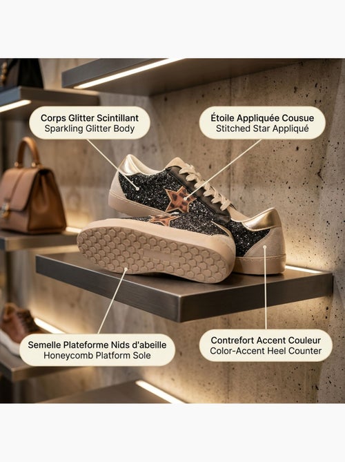Sneakers Donna Glitter Stella Platform MMXXIV OZABI - Kiabi Sneakers Donna Glitter Stella Platform MMXXIV OZABI - Kiabi