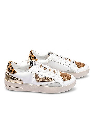 Sneakers Donna Leopardo Glitter Plateau Taglia MMXXIV OZABI