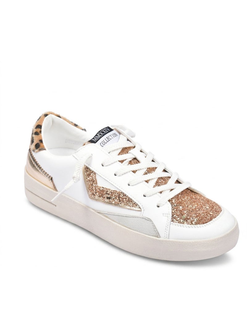Sneakers Donna Leopardo Glitter Plateau Taglia MMXXIV OZABI Oro - Kiabi