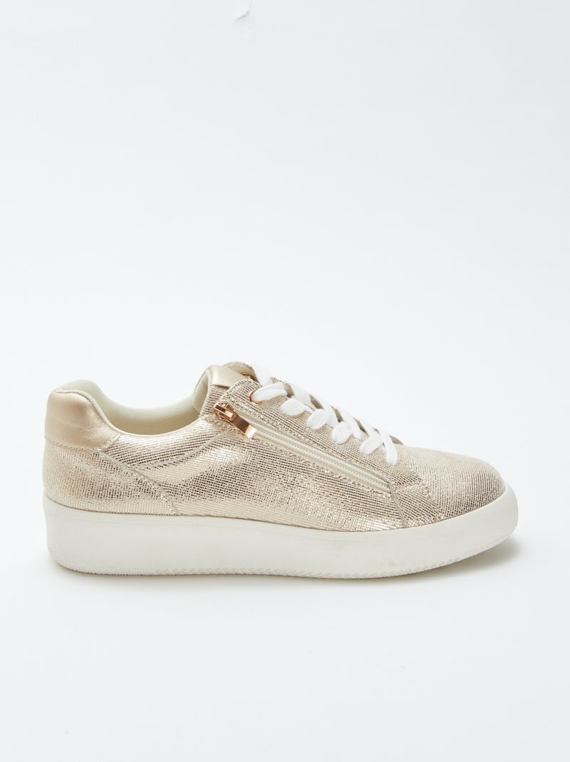 Sneakers effetto brillante BEIGE - Kiabi