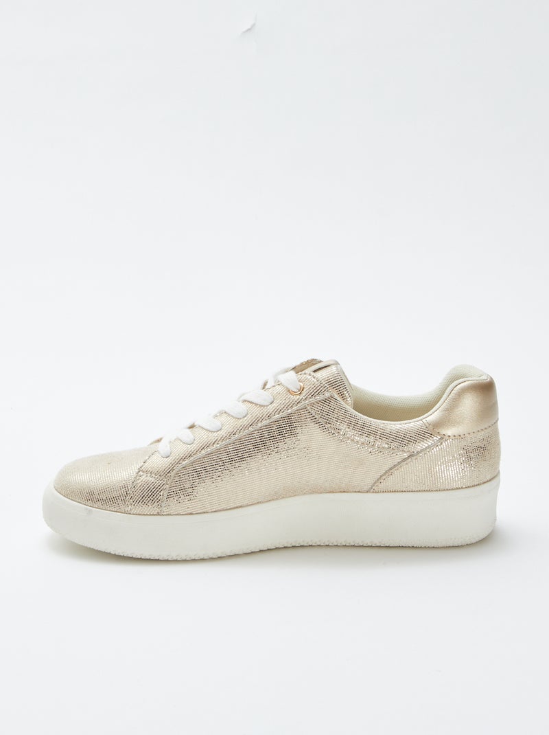 Sneakers effetto brillante BEIGE - Kiabi