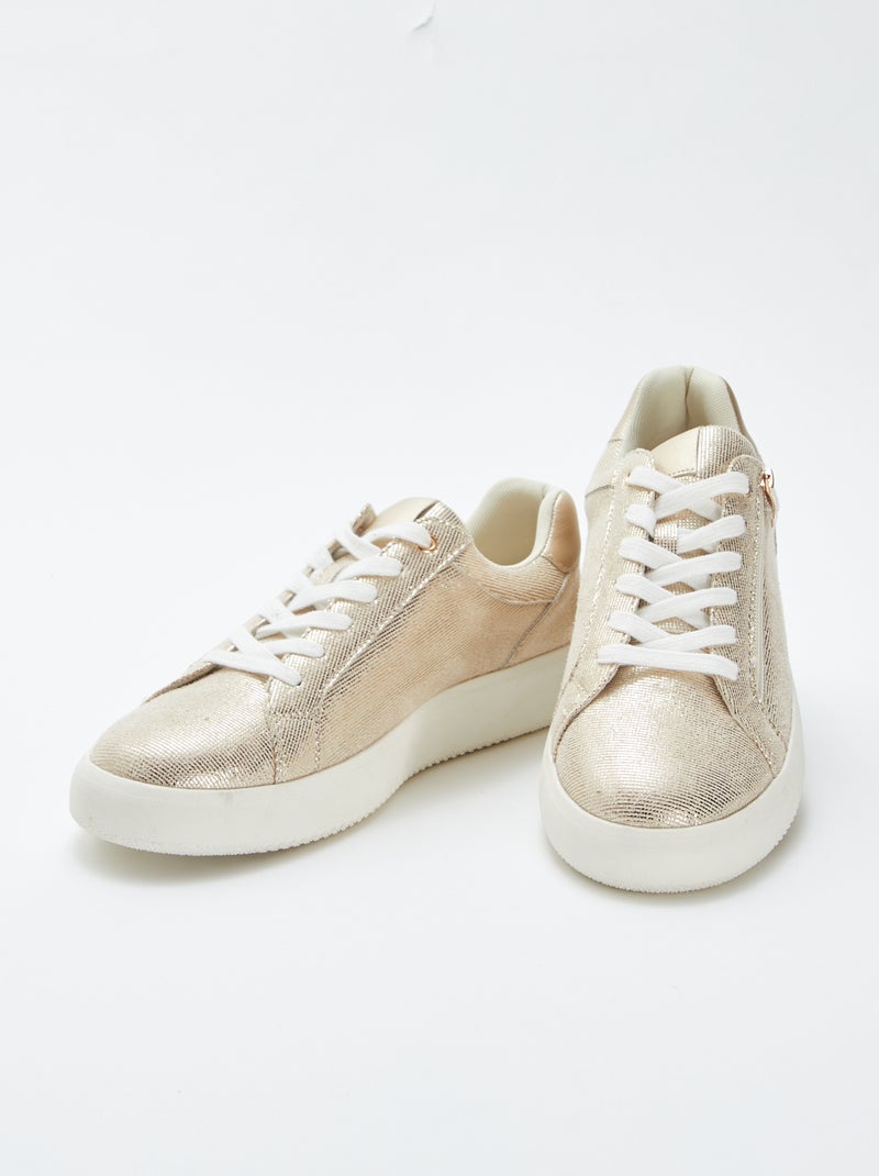 Sneakers effetto brillante BEIGE - Kiabi
