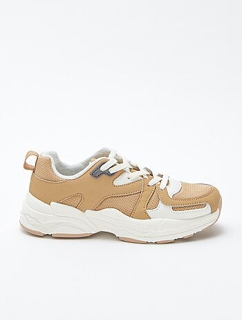 Sneakers en mesh en similpelle