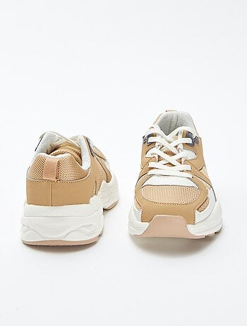 Sneakers en mesh en similpelle