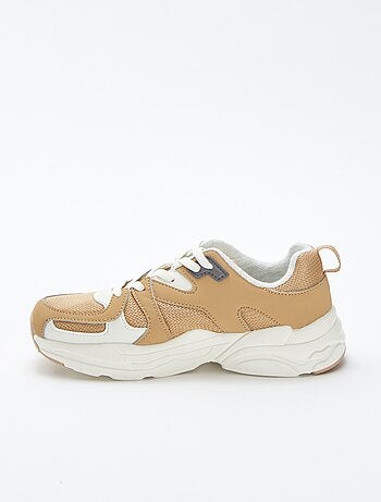 Sneakers en mesh en similpelle