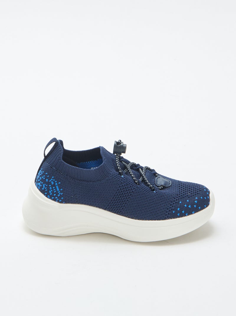 Sneakers flyknit regolabili con stopper Blu - Kiabi