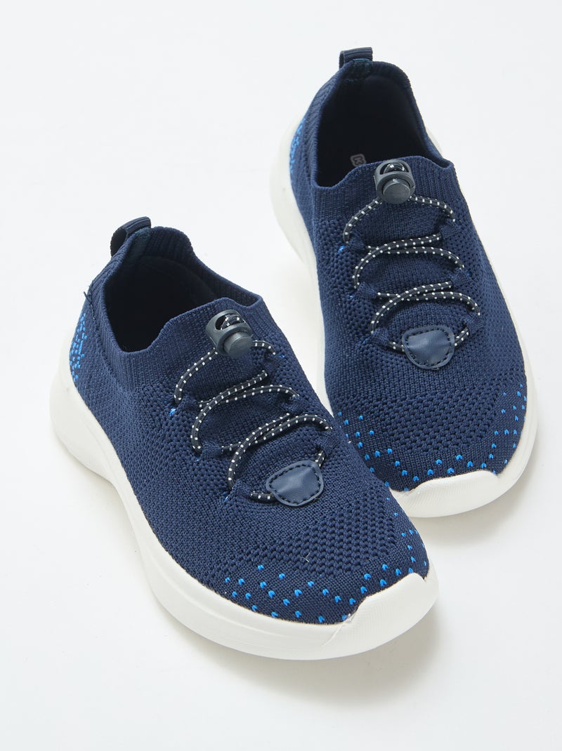 Sneakers flyknit regolabili con stopper Blu - Kiabi