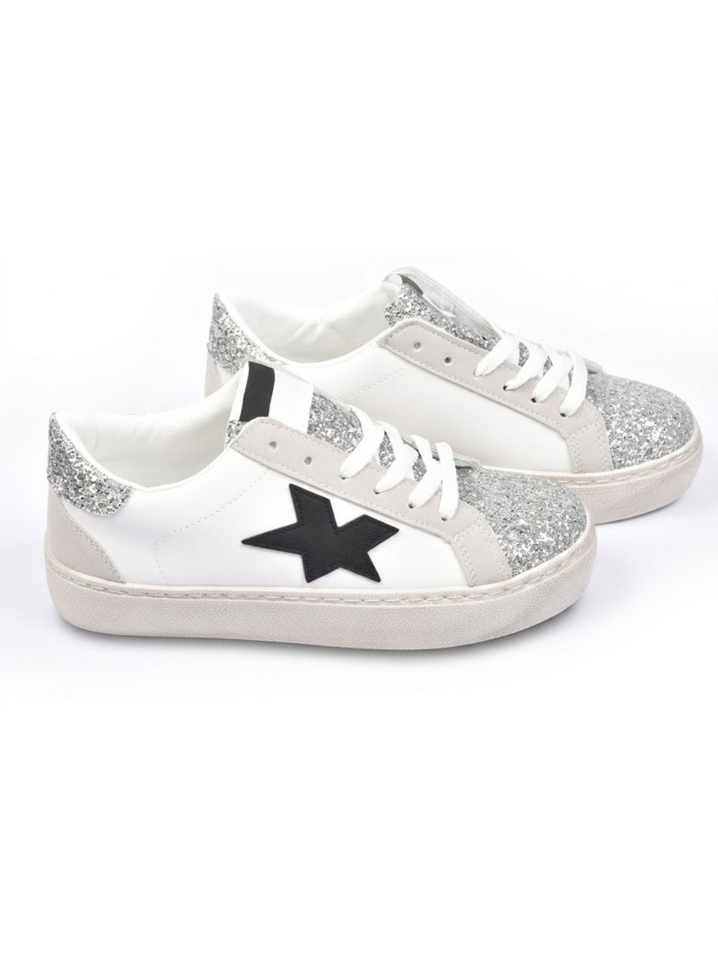 Sneakers Glitter Stelle Donna Plateau Argento Oro OZABI Argento - Kiabi