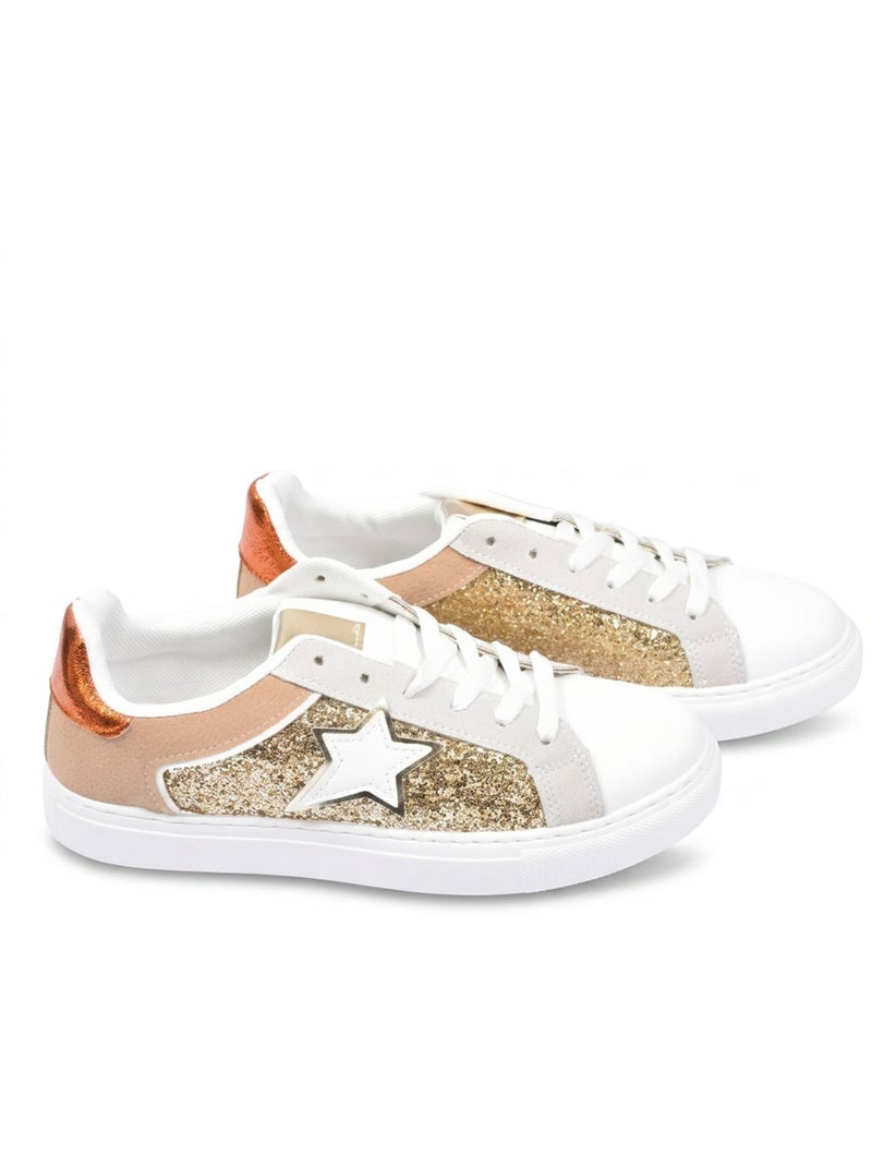 Sneakers Glitter Stelle Donna Plateau Argento Oro OZABI Oro - Kiabi