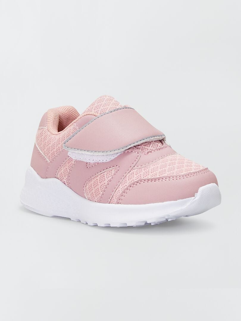 Sneakers in due materiali con strappi rosa - Kiabi