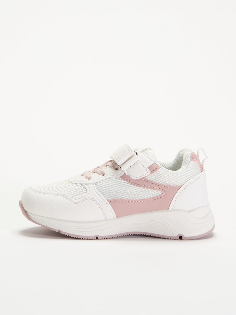 Sneakers in due materiali con strappo Bianco - Kiabi