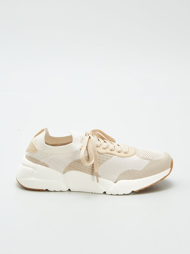 Sneakers in mesh BEIGE - Kiabi