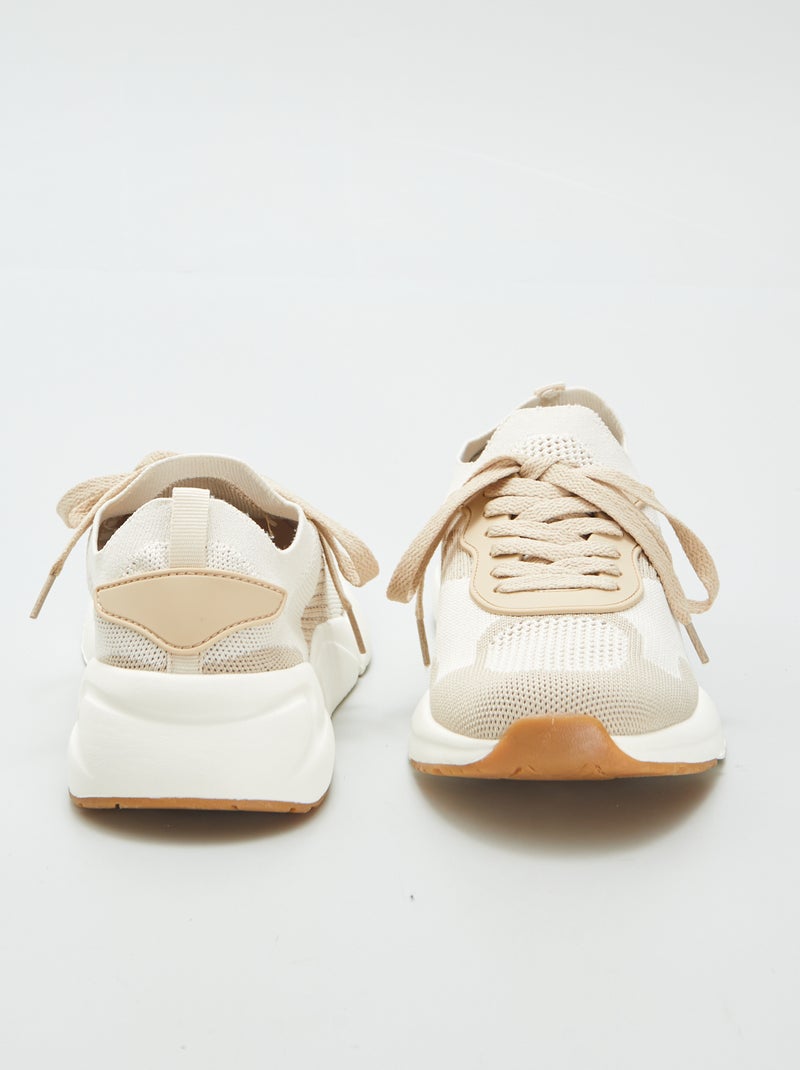 Sneakers in mesh BEIGE - Kiabi