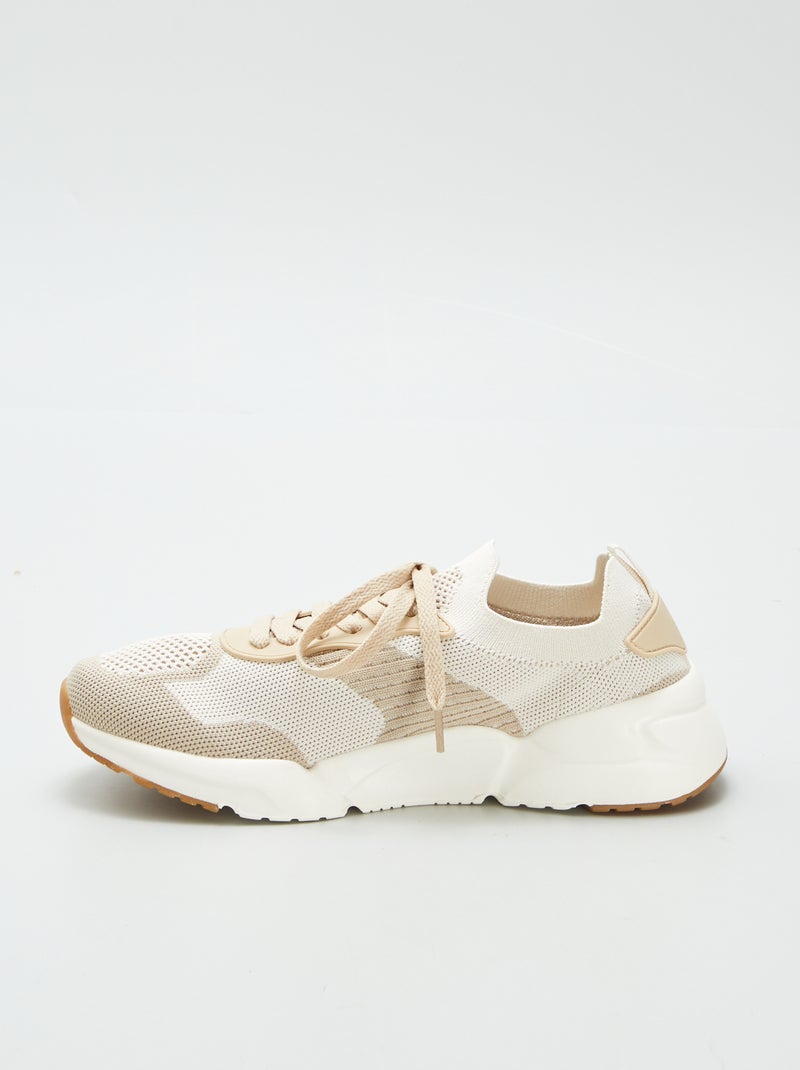 Sneakers in mesh BEIGE - Kiabi