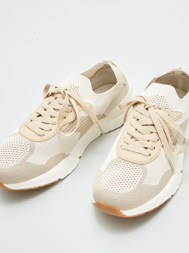 Sneakers in mesh BEIGE - Kiabi