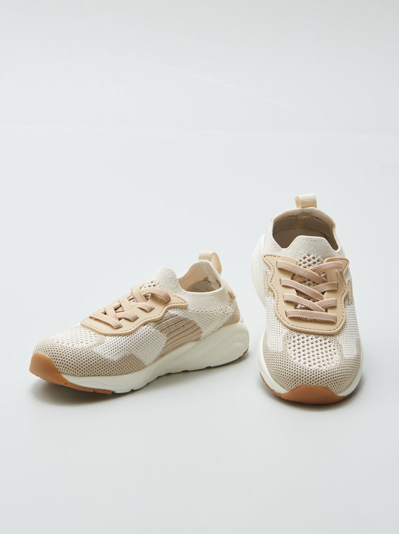 Sneakers in mesh BEIGE - Kiabi