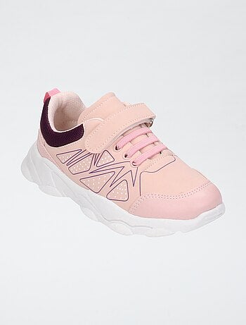 Sneakers in mesh con velcro e lacci elastici