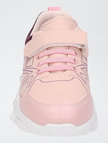 Sneakers in mesh con velcro e lacci elastici