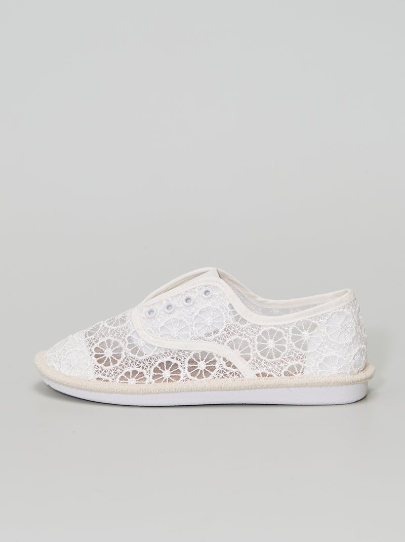 Sneakers in pizzo bianco - Kiabi