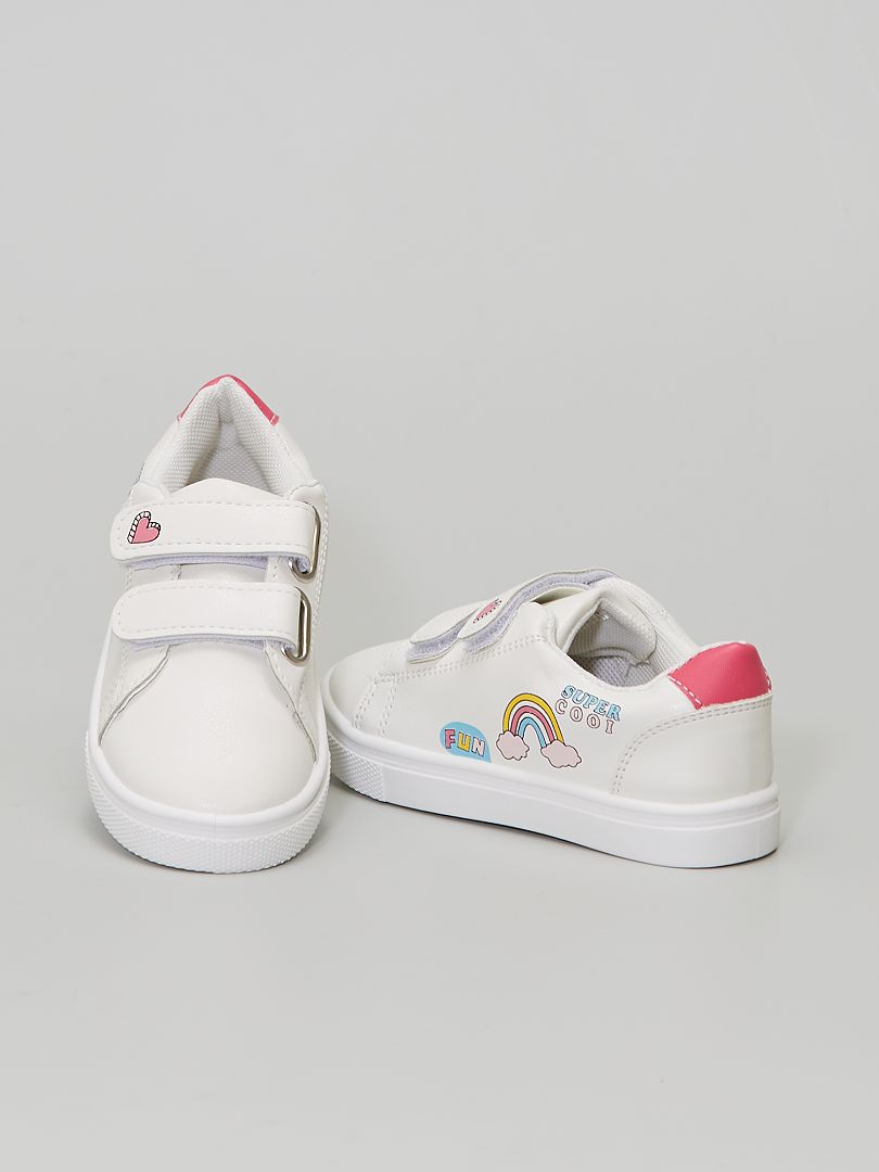 Sneakers in similpelle 'arcobaleno' bianco - Kiabi