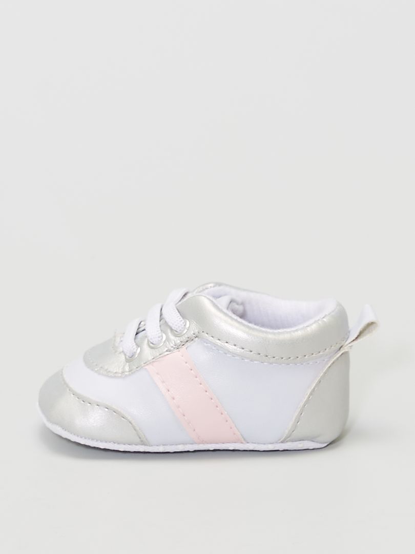 sneakers in similpelle bianco/rosa - Kiabi
