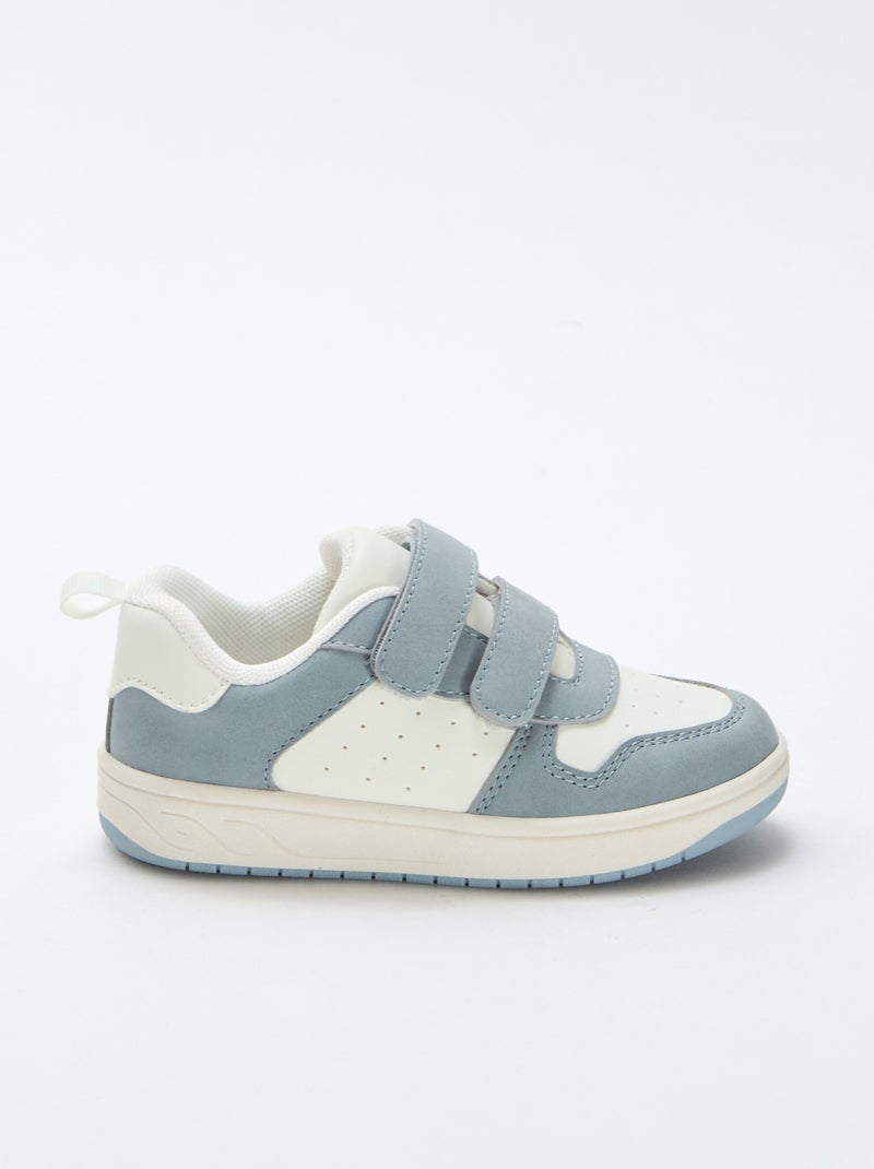 Sneakers in similpelle con 2 strappi Blu - Kiabi