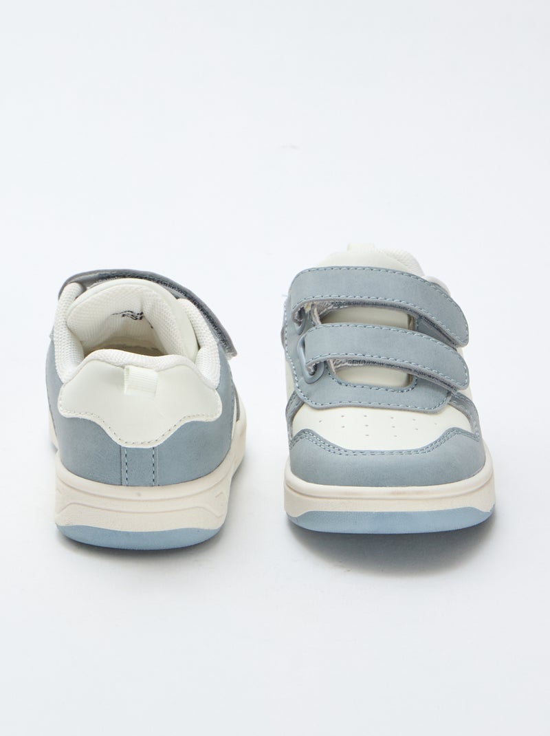 Sneakers in similpelle con 2 strappi Blu - Kiabi