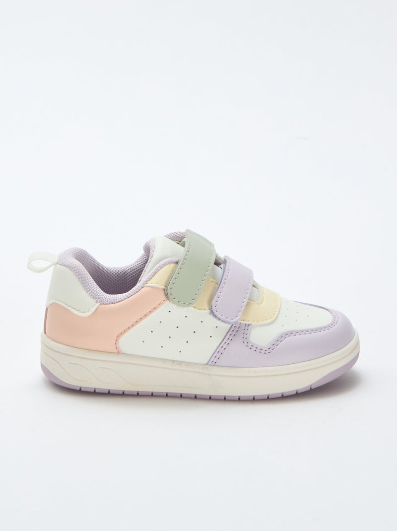 Sneakers in similpelle con 2 strappi Rosa - Kiabi