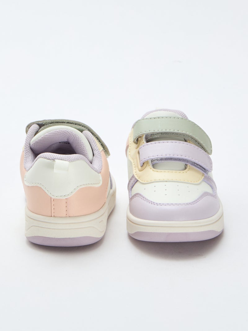 Sneakers in similpelle con 2 strappi Rosa - Kiabi